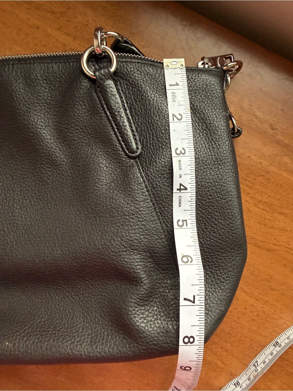 Coach Black Pebbled Leather Satchel Shoulder Bag Silver Hardware Crossbody COA - Picture 10 of 13
